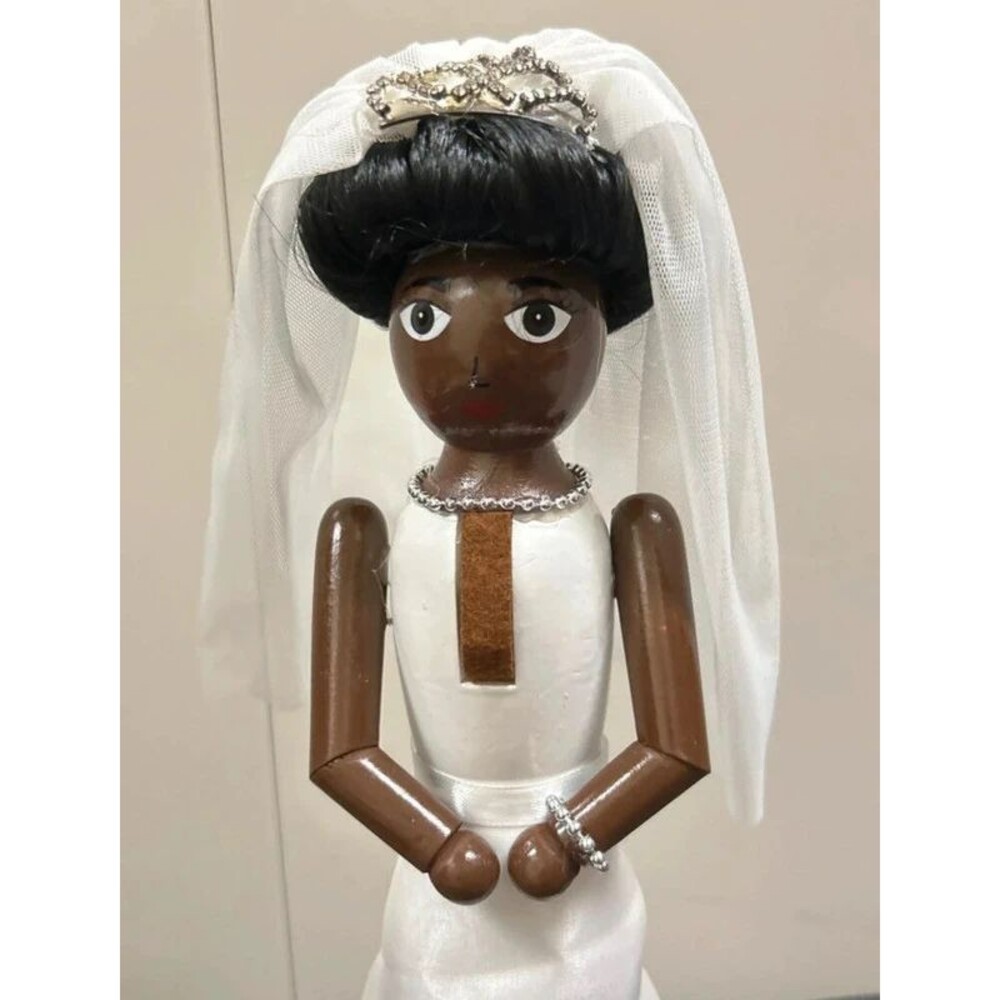 Ashland 16 Inch Wooden Christmas African American Bride Nutcracker
